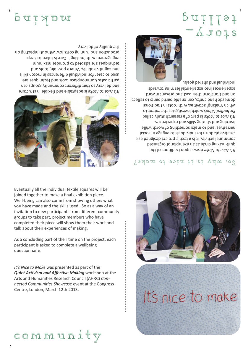 79. Today #FromTheArchives : "It's Nice to Make" by Mah Rana <a href="/ItsNiceToMake/">Mah Rana</a> (2013) exploring craft &amp; wellbeing #makingreading #zines #isolationinspiration  bookleteer.com/publication.ht…