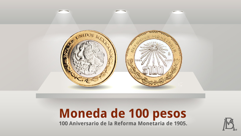 EmisiónBanxico på Twitter: "Si te pagan con una moneda de 100 pesos,  conmemorativa del 100 Aniversario de la Reforma Monetaria de 1905,  ¡acéptala, todavía es válida para hacer pagos! https://t.co/CgRGv0AybM…  https://t.co/9h8XPf5N58" conmemorativas