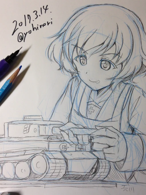 ひとまず過去絵ですが、優花里誕おめでとう!🎂
 #秋山優花里生誕祭
 #秋山優花里生誕祭2020 