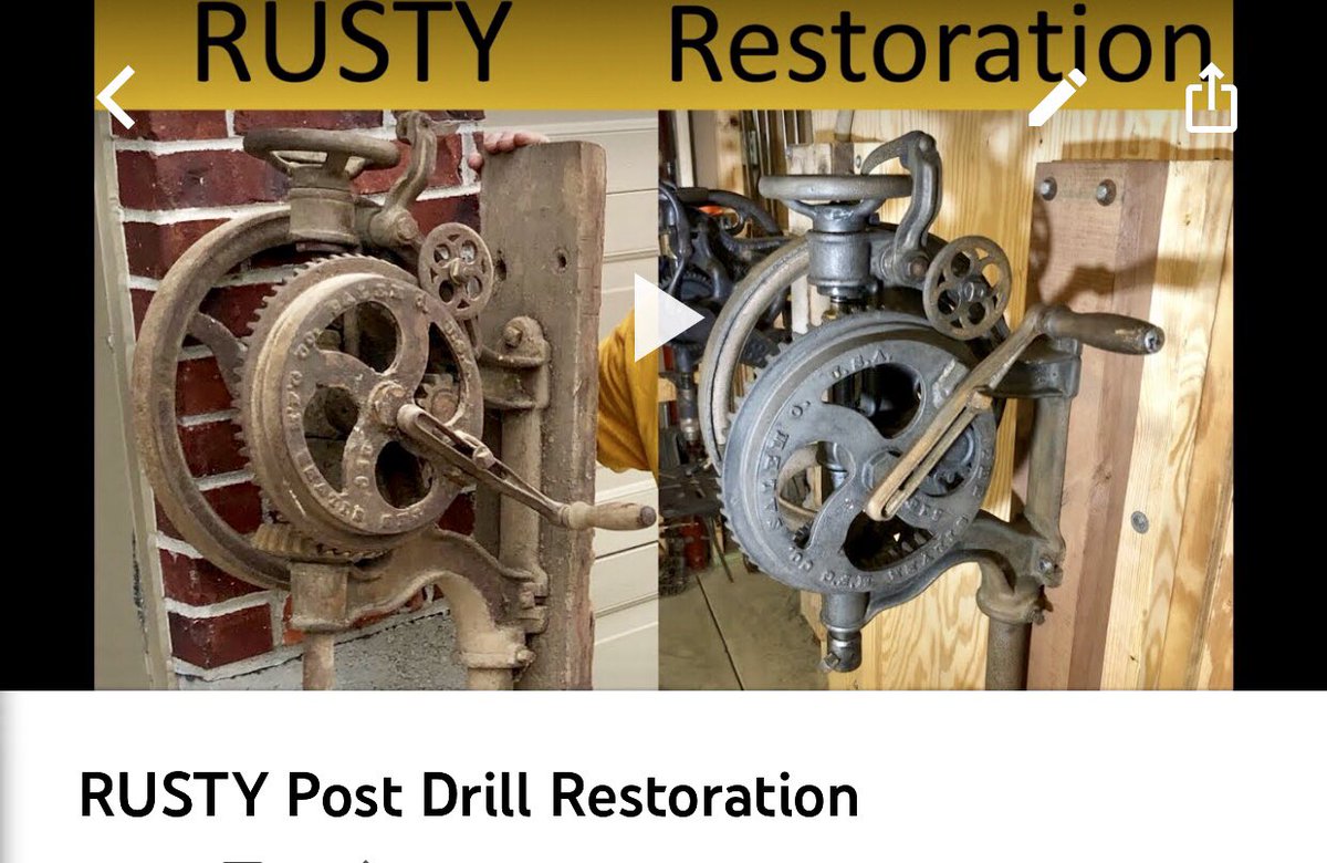 chopwithchris's tweet photo. New video posted - See link below.  #Restoration #Postdrill @Evapo_Rust RUSTY Post Drill Restoration https://t.co/T1EjEG6eGA https://t.co/AhBKfYDkll