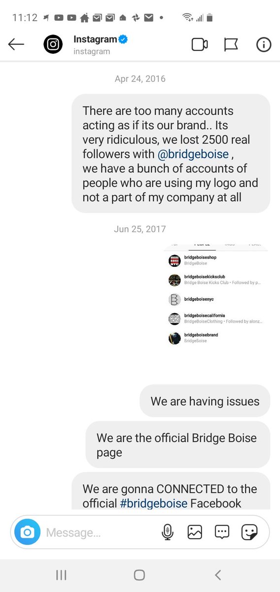WHOBUTSCRILLS's tweet photo. Ive been complaining to you guys for 4 years @instagram on this page and another 3 years before that on our page that was hacked and got banned by @instagram , i sent you guys official  documents and all https://t.co/2SavhQUsGD