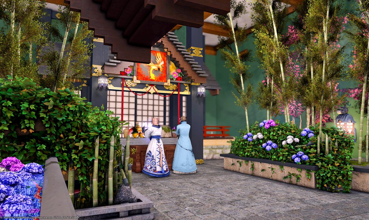 ゆめまる 2人でアジサイ飾りをつけて紫陽花神社さんにお参りにいってきました あとイクシオンもらった Marumin