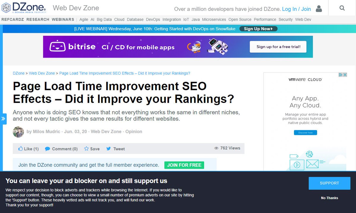 seotomation's tweet image. Page Load Time Improvement SEO Effects – Did it Improve your Rankings?
#seo
via @DZone
☛ amp.gs/HJhP