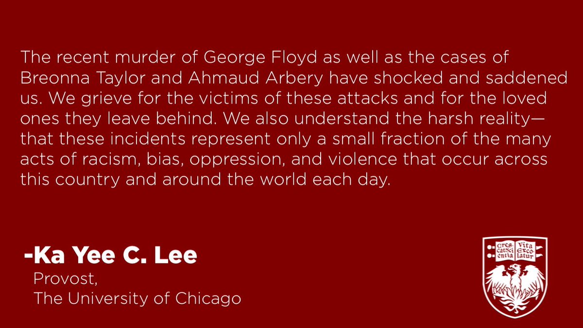 UChicagoWBB (@uchicagowbb) on Twitter photo Provost Ka Yee C. Leeโs words to the <a href="/UChicago/">The University of Chicago</a> community at last night's forum, 'Taking a Stand Against Racism: Our Shared Values and Responsibilities' Provost Ka Yee C. Leeโs words to the <a href="/UChicago/">The University of Chicago</a> community at last night's forum, 'Taking a Stand Against Racism: Our Shared Values and Responsibilities'