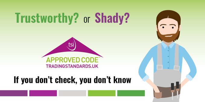 weareBHTA's tweet photo. Is your trader Trustworthy or Shady? 

A Trustworthy trader will always give you clear terms and conditions before carrying out any work. Shady will waste your time and money. 

Look for the Approved Codes logo @ConsumerCodes

#lookforthelogo https://t.co/nUEC6dYcOy https://t.co/N7oy0XWvWg