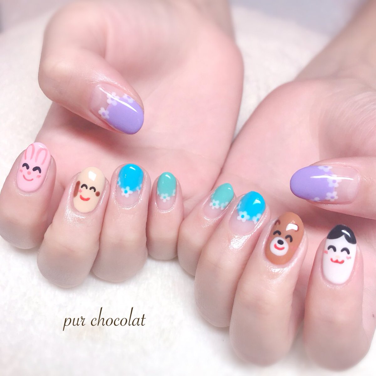 小平nail ピュールショコラ いらすとやネイル かわいい笑 オーダーネイル大歓迎です 国分寺 小平市 ネイル ジェルネイル 小平 国分寺市 ピュールショコラ Purchocolat 自宅サロン ホームサロン いらすとや いらすとやネイル