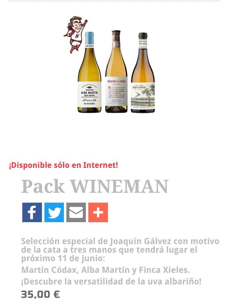 Jueves 11 a las 7 pm Adquiere tu pack Wineman en la Web de Bodegas Martín Códax