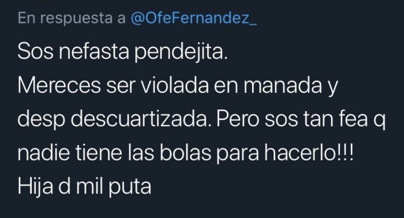 OfeFernandez_'s tweet photo. Quieren que a las mujeres si no les puede tocar el sometimiento les toque morir de miedo. Ellos son muchos, pero nosotras somos más. Demostrémoslo, hartémonos y terminemos con la impunidad de esta violencia. Cambiemos la historia para siempre, y hoy salvemos a Fátima. https://t.co/sMXNIimBmn
