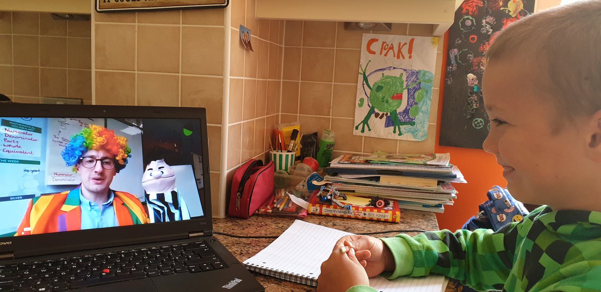Pollthatch's tweet image. Really impressed with some of the virtual lessons provided by @oak_with great to see my Dom laugh along 🤣😂 during today's English lesson with @LukePrimary #ONAY3ENG