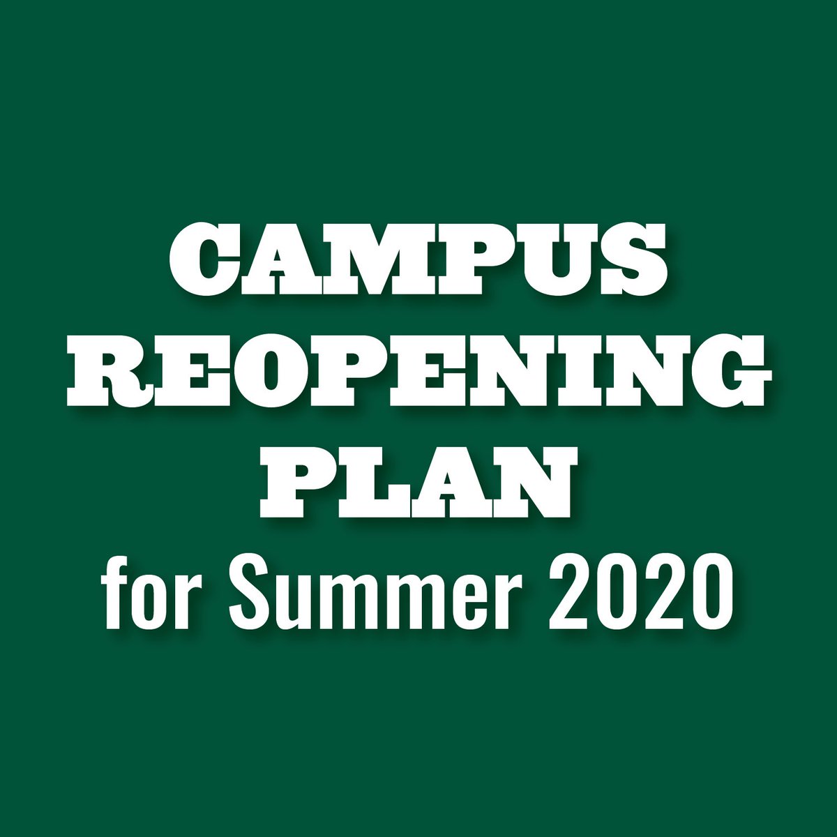 UAMonticello's tweet photo. UAM announced a four-phase plan to prepare for the fall 2020 semester. This Summer plan, spanning June - August 19, includes university recommendations for social distancing, face coverings, &amp; other efforts to reduce the spread of germs. More here:
https://t.co/rmezWCheg9 https://t.co/W9AMaM1VGs