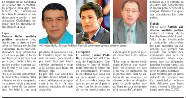 OPINIÓN | comparto mi opinión en <a href="/CronicaLoja/">Diario Crónica</a> "No podemos bajar la guardia, la lucha contra la corrupción es diaria". 
#LuchaContraLaCorrupción
#CorrupcionEcuador