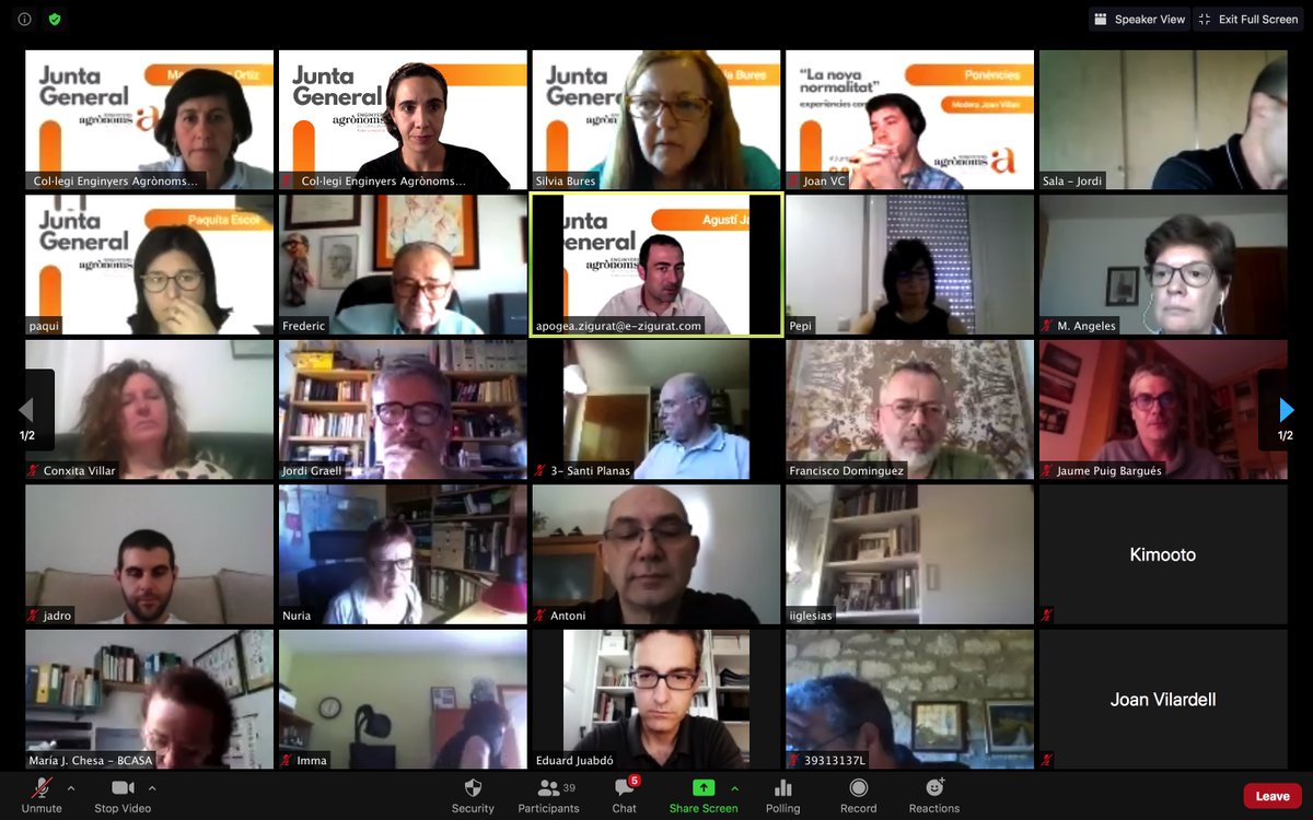 ▶️ Comença la primera #JuntaGeneralCOEAC virtual, ens retrobem amb els companys i companyes <a href="/Eng_Agronoms/">Enginyers Agrònoms de Catalunya</a> per comentar l'actualitat del col·lectiu i debatre sobre els reptes actuals i futurs en la nostra professió en un nou context 

Benvinguts a tots i a totes! 🙋