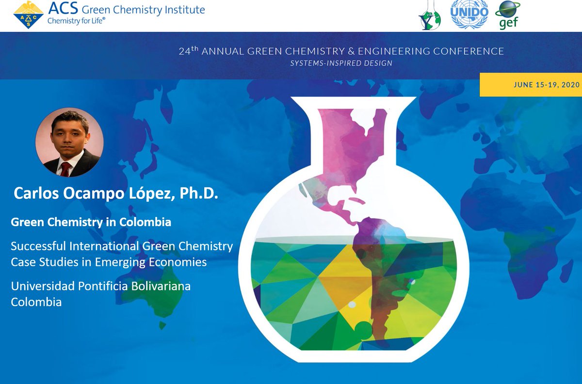 I'm honored by the invitation of @UNIDO and @YaleGCGE to participate as a speaker at the Green Chemistry & Eng conference in representation of Colombia. We'll present how @upbcolombia creates social innovation through applied biotechnology and Green Chemistry Education. #GCandE
