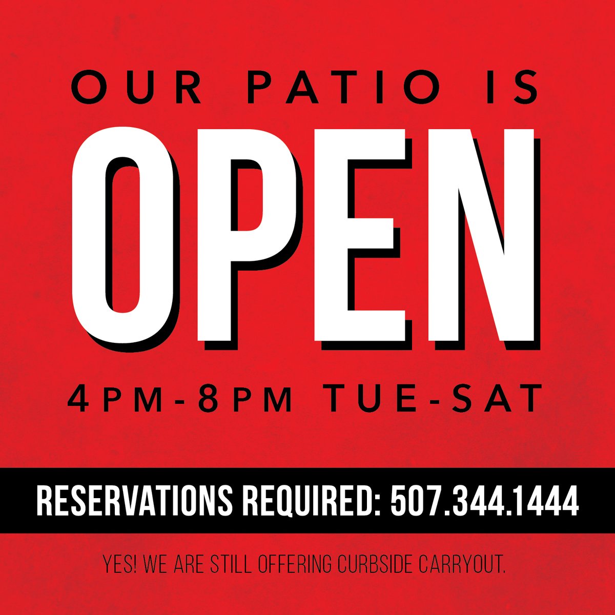 Number4MN's tweet photo. We're open! Our patio is ready for you, come see it for yourself! Give us a call at 507.344.1444 to make your reservation! https://t.co/6YouBORZkE