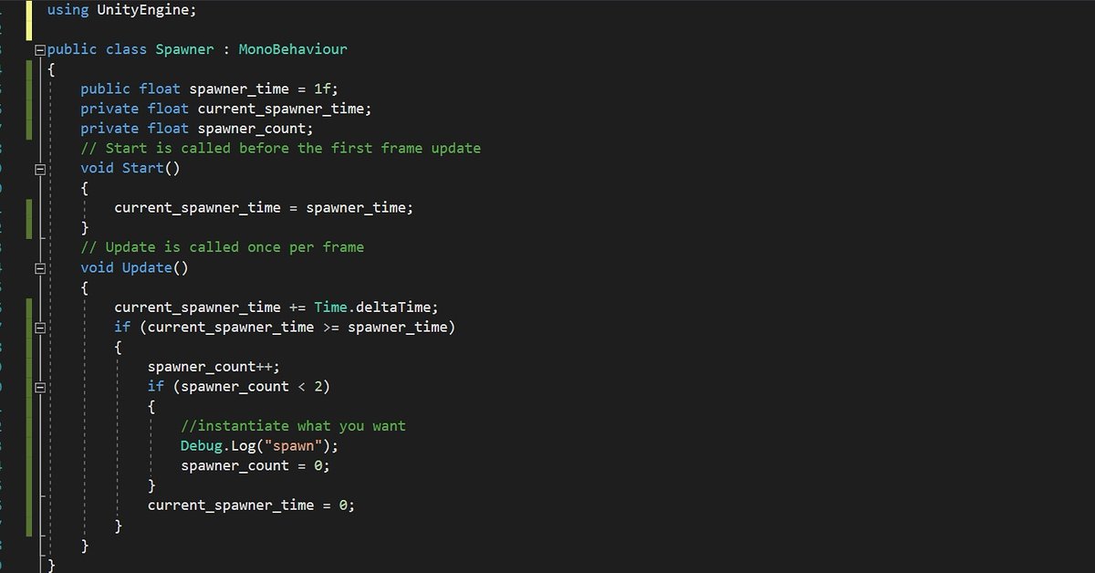 UnityGameDev1's tweet image. Use this spawner script in your project if you are facing any problem..☺️
#spawner #scripting #coding #csharp #language #unity #unitygamedev #unity5 #unitytechnologies #unity3d #unity2d #microsoftvisualstudio #code 🎮🗣️🤖