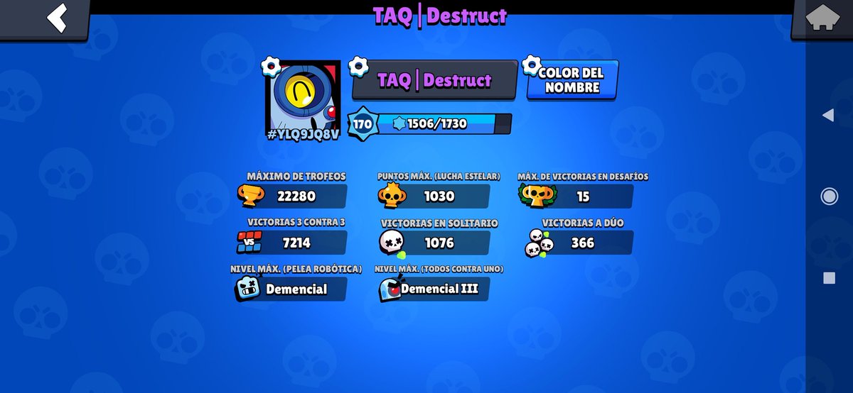 Destruct_BS's tweet image. Después del cierre de @Nebula_Spain estoy oficialmente F/A como jugador de #BrawlStars
⚪Comprometido y serio
⚪Horario flexible
⚪1 año de experiencia en el competitivo
⚪0 toxic
⚪+22k sin push y con 31 brawlers
⚪Actualmente 34 brawlers

Ofertas serias al MD📩
RT se agradece🔁