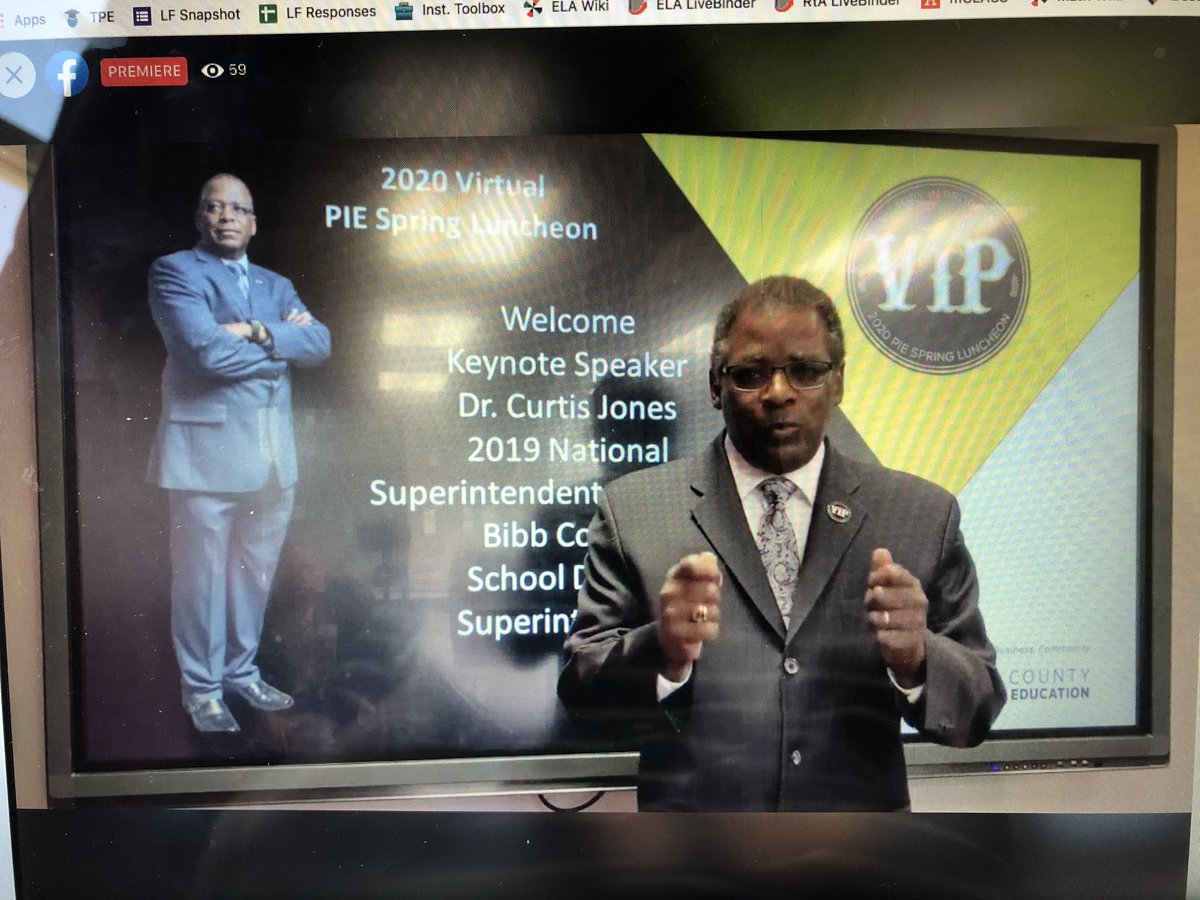 Settled in for our keynote speaker. #VirtualPIELuncheon #WatchPartyof1