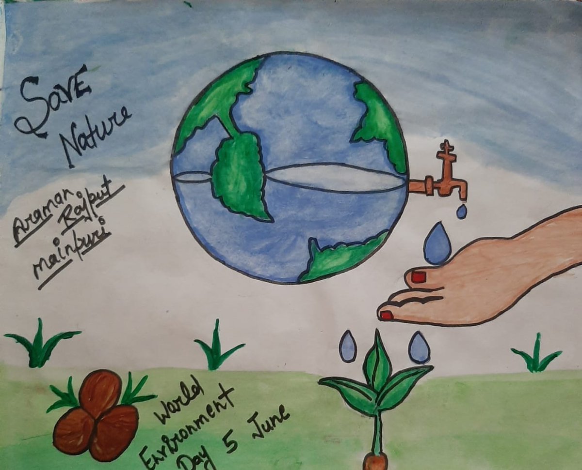 Meenaks09659988's tweet photo. Posters made by Students @PrakashJavdekar  @narendramodi  @myogiadityanath  @drdwivedisatish @SarvendraEdu @DmMainpuri @DrRPNishank #UNEP #CEE #EarthSchool #TED_ED #WorldEnvironmentDay2020  @Jitendr48135163  @PreetiCEE https://t.co/qoPMmnucIN