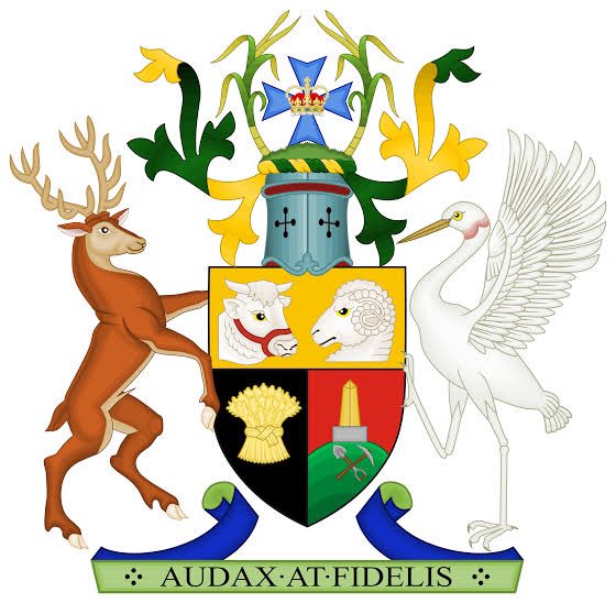 NesbittFoster's tweet photo. Per #fess Chief #Or Base per pale #Sable & #Gules, in chief Bulls head couped in profile m’zzld & Rams head resp’ctng ea other prpr, #dexter ch’ged w/ Garb of 1st, & #sinister Base on mt Pile Quartz issuant ther’frm Gold Pyramid, in front Spade surm’ntd Pick saltirewse all prpr https://t.co/S6MvNj0Pfm