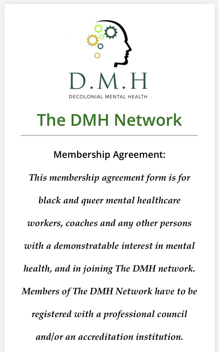 Are you a Psychologist with an interest in Mental Health? Are you registered with the HPCSA? Join #TheDMHNetwork through the link below: 123formbuilder.com/form-5486681/f…