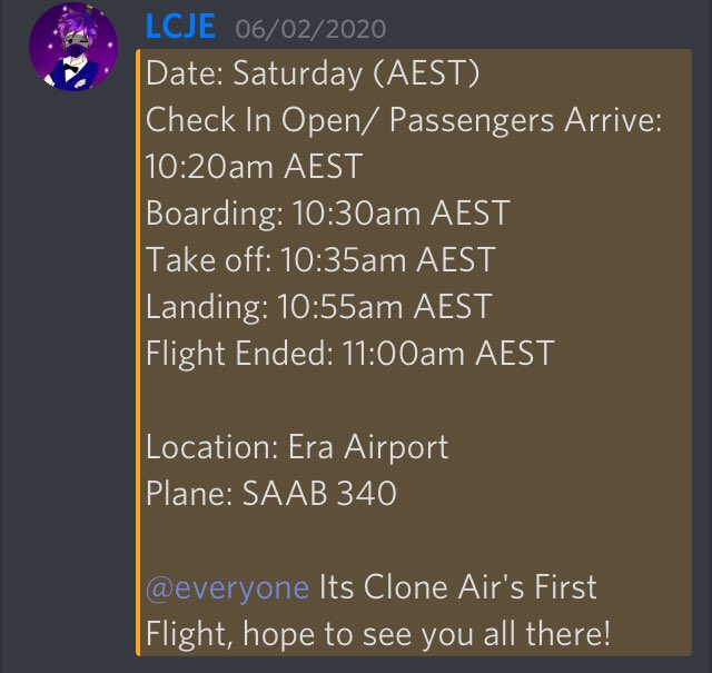 Hey Everyone It S Our First Flight Today All The Info Can Be