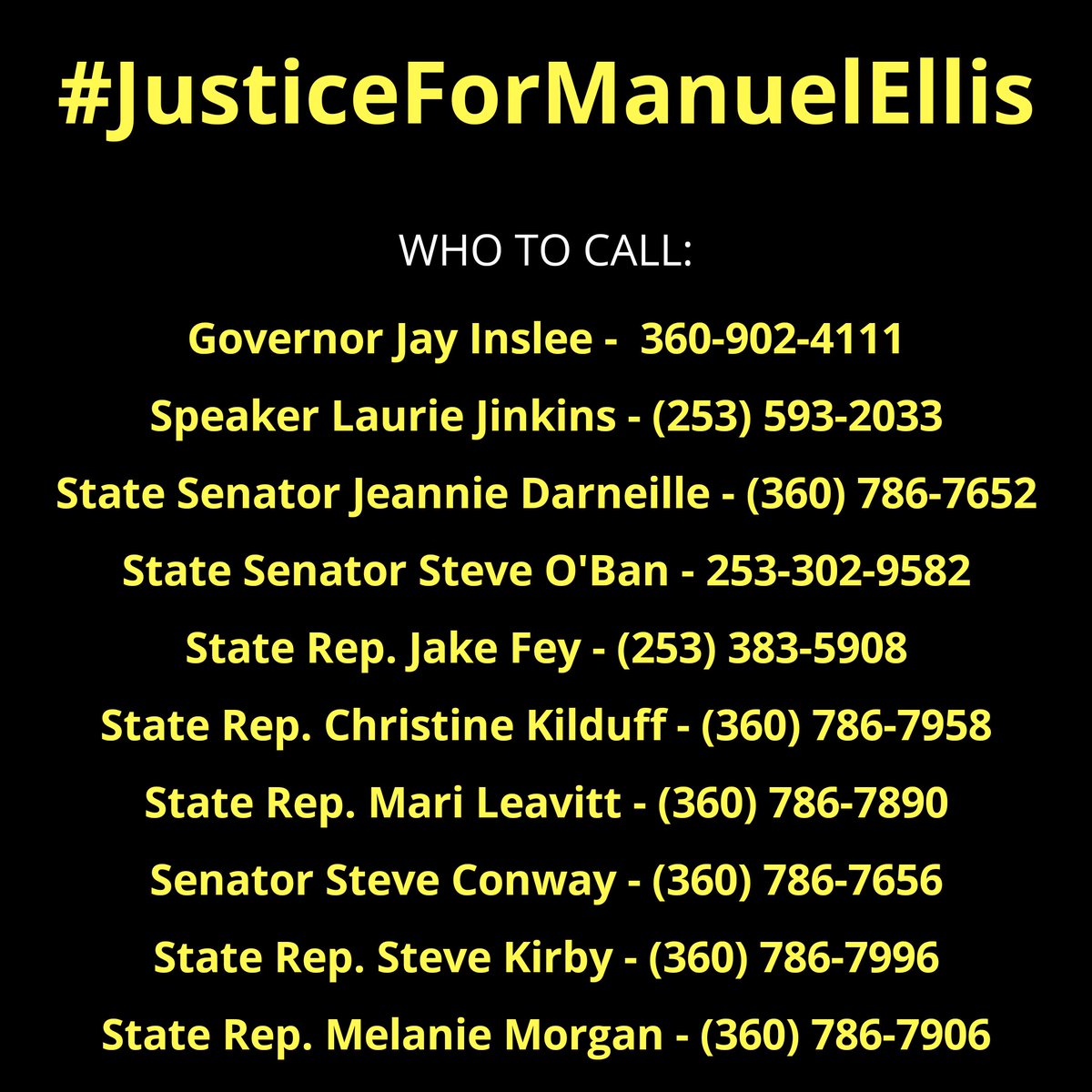 tacoma_action's tweet photo. Tacoma City Council sent this letter to @GovInslee today. Please call the Governor along with state senators and representatives to demand an independent investigation. #JusticeForManuelEllis #JusticeForManny https://t.co/eirAehuKQq