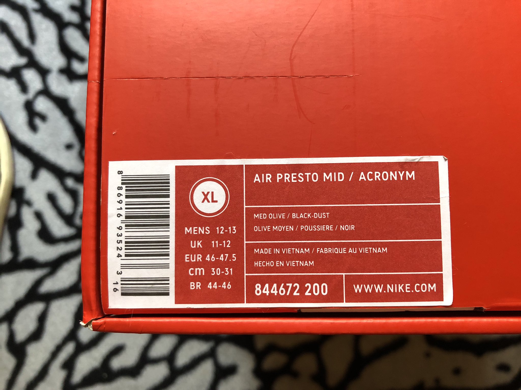 Nike changed the size of Prestos. XL 