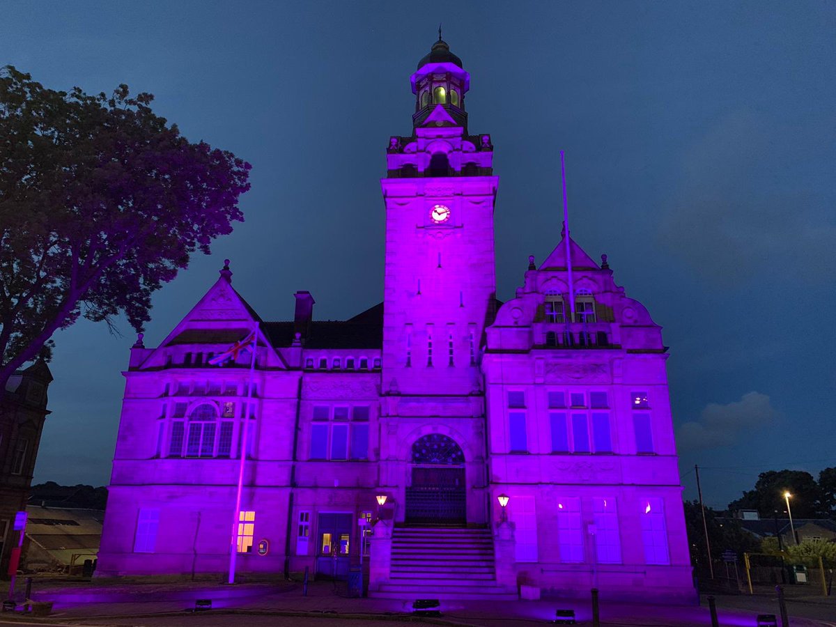 We support those peacefully protesting for equality and have lit up our local landmarks purple as a symbol of sympathy to the family of George Floyd and in support of Black Lives Matter.