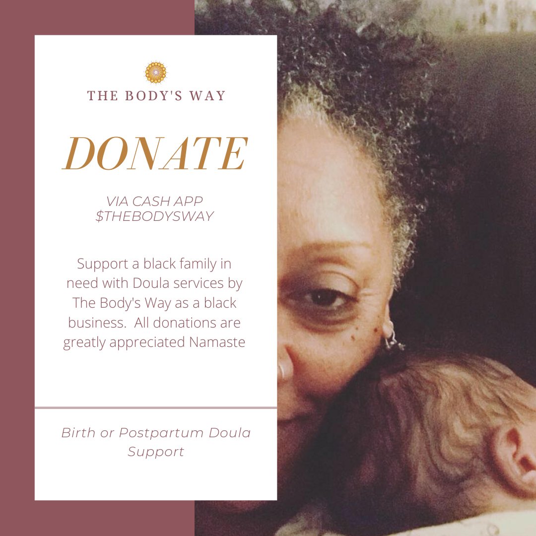 BodysWay's tweet image. Donate to support a black family unable to afford birth support with a Doula by The Body’s Way. All donations provide birth or postpartum support, birth preparation, and lactation support. Just tap the link and enter an amount. Thanks for your support!
checkout.square.site/pay/ede1b55ffb…