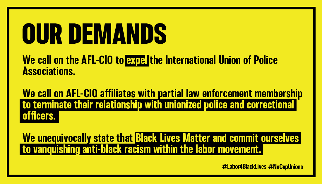 NO COP UNIONS tweet media
