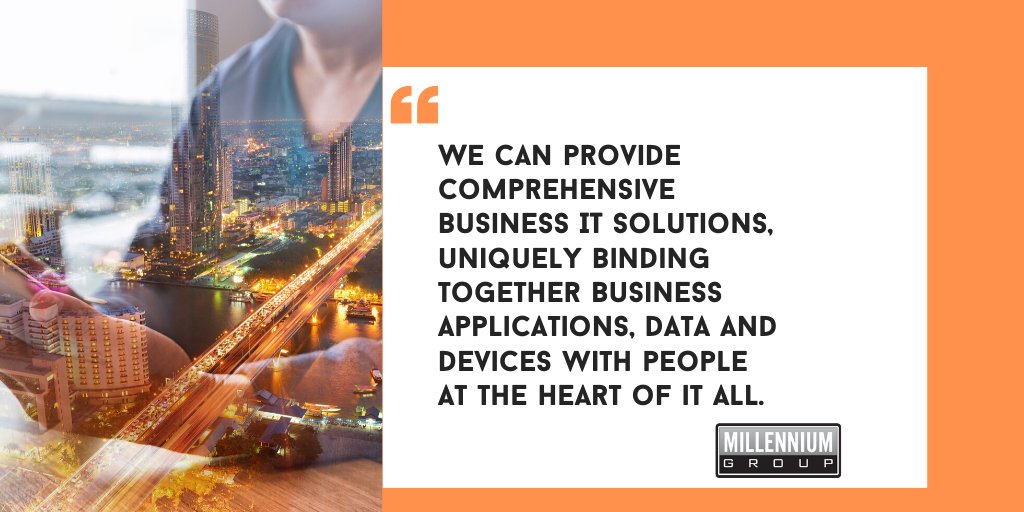 MillenniumGp's tweet image. We can provide comprehensive business IT solutions, uniquely binding together business applications, data and devices with people at the heart of it all.

#exceptionaluserexperience #outstandingcustomersatisfaction  #IT #DigitalTransformation #ITservices #ITsecurity #ITexpert