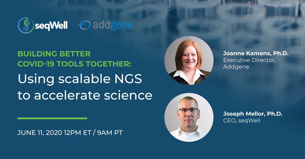 sambasci's tweet photo. Maximize scalability & efficiency plus minimize consumable usage like @Addgene has for their #COVID19 plasmid samples using #plexWell. Join the webinar. https://t.co/Rw5Eay6Kf4 https://t.co/BR3lLjX7sX