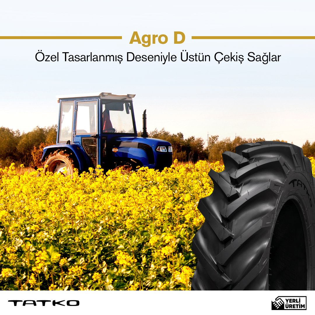 TatkoLastik's tweet photo. Agro-D özel tasarlanmış deseni sayesinde üstün çekiş sağlar!
#TatkoLastik #AgroD https://t.co/K2bGxAebMg