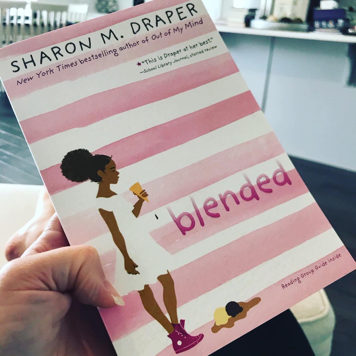 MsLaurenHaynie's tweet photo. Needed a brain break so I’m starting this 19-20 @ProjectLITComm Book Club selection by @sharonmdraper. She is also the same author who wrote ‘Out of My Mind’ which I loved and now resides in my classroom library. Can’t wait to add this one. #diversifyyourbookshelf #ARMSreads https://t.co/rpGRf6Z5XK