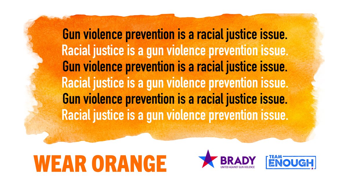 We #WearOrange because Breonna Taylor should be 27 today.

We #WearOrange because police violence is gun violence.

We #WearOrange because of Tamir Rice &amp; Ahmaud Arbery &amp; Hadiya Pendleton.

We #WearOrange because to end gun violence, we must declare that #BlackLivesMatter.