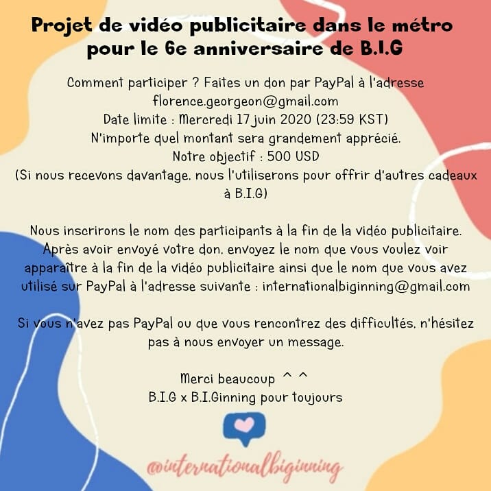 BoysInGroove_Fr's tweet photo. [INFO]

Projet de vidéo publicitaire dans le métro pour le 6e anniversaire de B.I.G

#비아이지 #BoysInGroove #InternationalBiginning #BIG #비기닝 #Biginning #JHoon #Benji #Gunmin #Minpyo #Heedoㅍ#Jinseok #제이훈 #벤지 #건민 #민표 #희도 #진석 #6yearswithBIG https://t.co/GmrmehVqhu