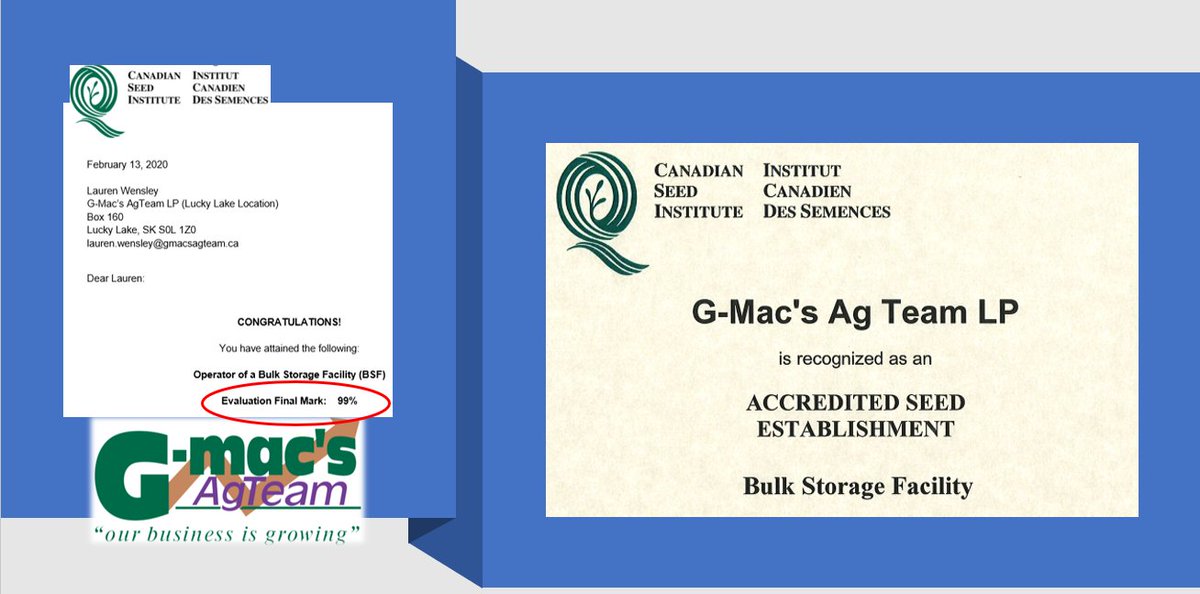 SeCanLauren's tweet image. Happy FRI-YAY! Officially got the papers in the mail today- Bulk Seed here we come #GMacsLuckyLake #SeedNerd is back in action! Stay tuned for #plant2021 #seed plans #certifiedseed #only99onOpsExam #HowDidThatHappen #wheat #durum #barley #peas #flax ...