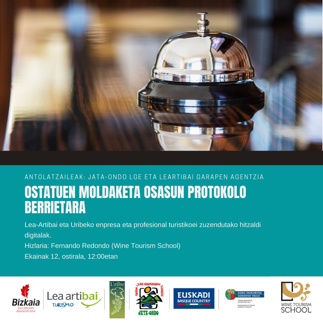 Leartibai's tweet photo. #COVID19-aren inguruko #protokoloak aztertzeko, #hitzaldi digitalak antolatu ditugu @UribeTurismo-rekin batera. 
Datorren astean ere: 
Ekainak 12, 10tan --> #upategiak eta #produktoreak
https://t.co/D7aFhtfMZ5
Ekainak 12, 12tan --> #ostatuak
https://t.co/tWzfplKO5O https://t.co/qTpEquiwBT