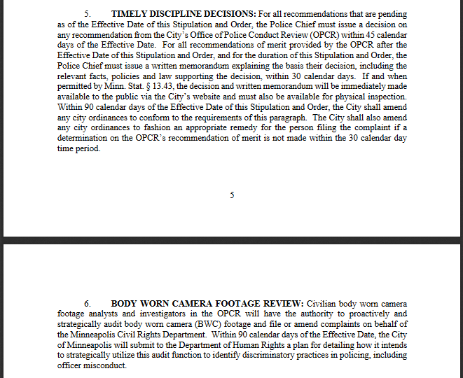 Some immediate changes and mandates placed on the Minneapolis Police Department that the City Council is about to vote on. This document is the result of negotiations between the city and the Minnesota Department of Human Rights.
lims.minneapolismn.gov/Download/File/…