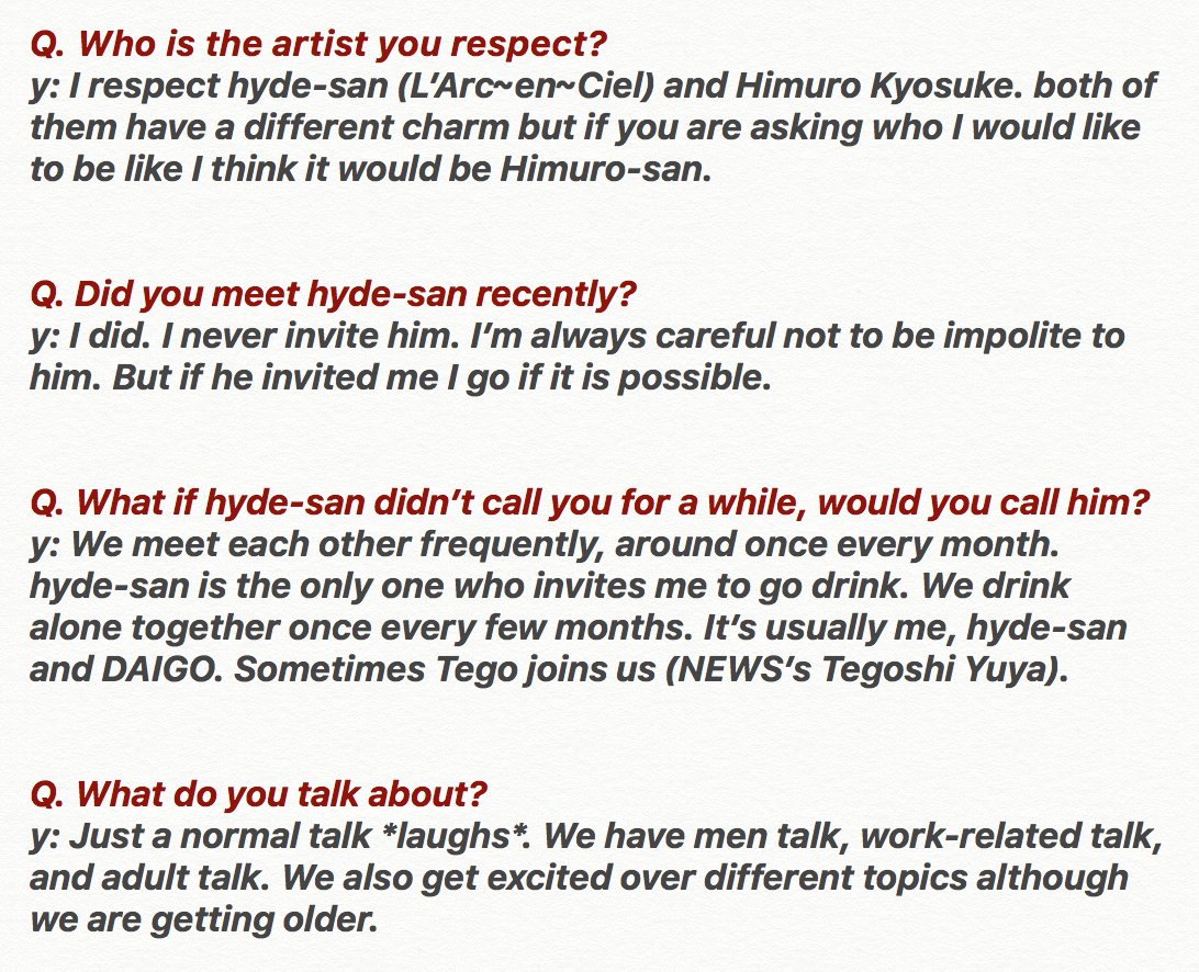 [Ori☆Sta Magazine (2012)] y: ｗe meet each other frequently, around once every month. hyde-san is the only one who invites me to go drink. We drink alone together once every few months.