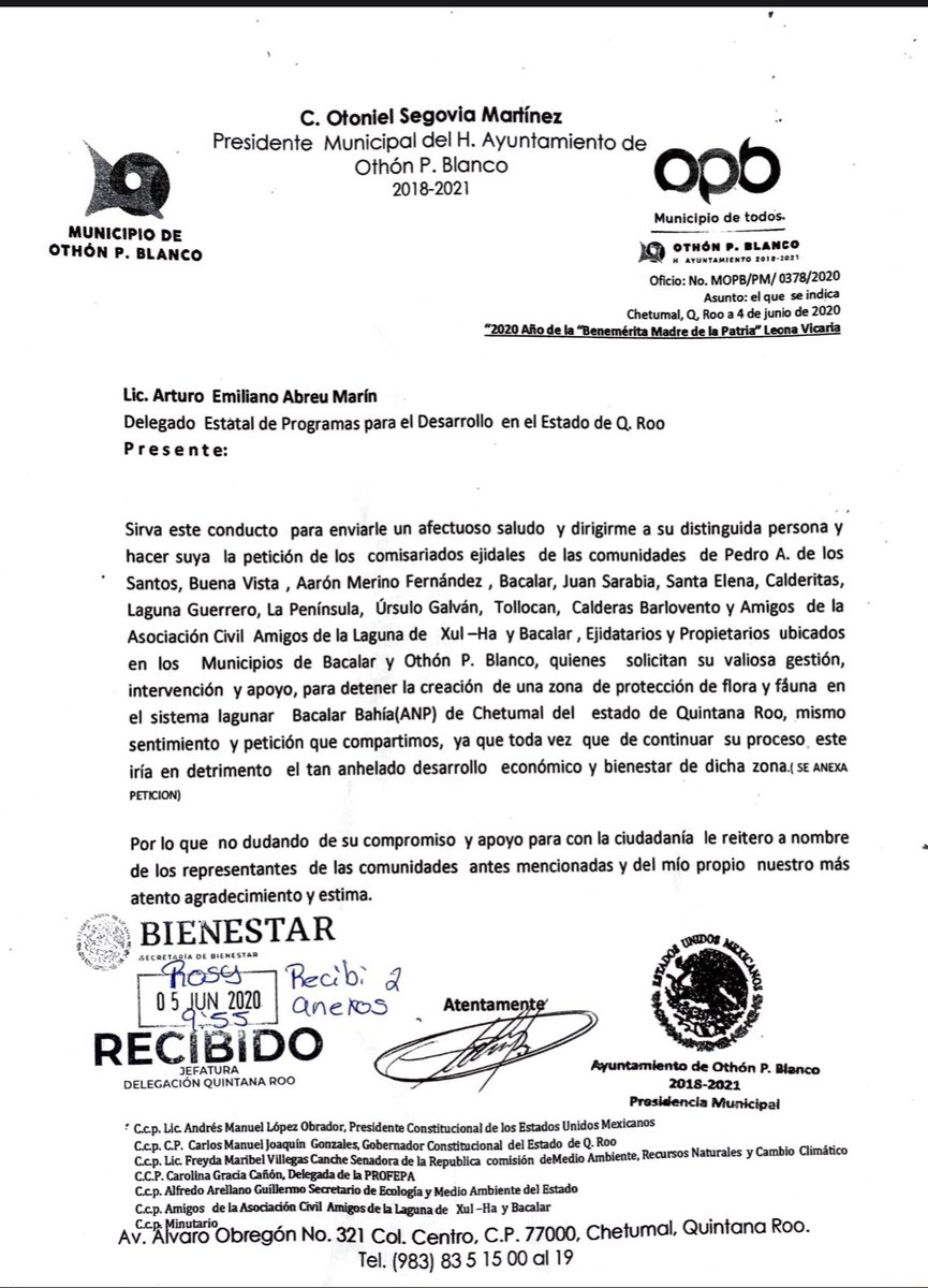 Gracias Presidente !
 @SegoviaOtoniel 
#Chetumal #Bacalar #DevelopmentAsFreedom