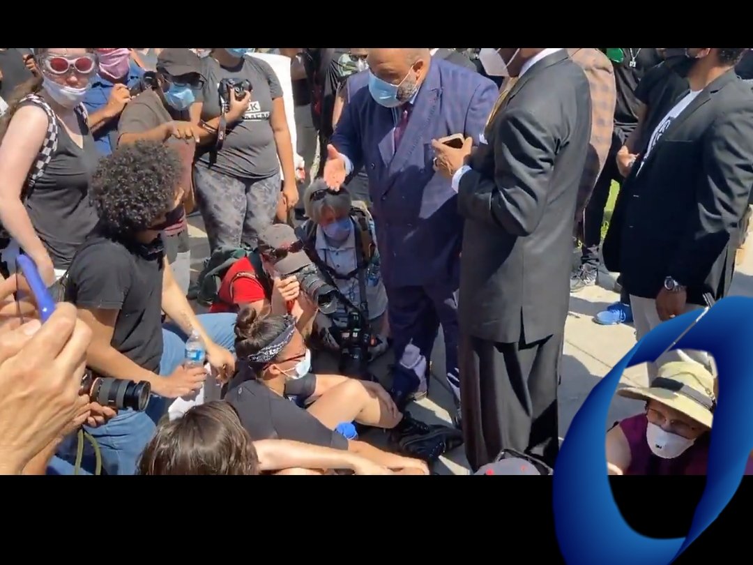 Maureen Murphy (@mamurphymaureen) on Twitter photo <a href="/B52Malmet/">Barbara Malmet</a> A consecrated river is not stopped by barriers, it simply flows around them!
SEE attached. Circled in blue, DC Diocesan Episcopal Bishop Mariann Budde, sitting on PAVEMENT after being BLOCKED from St. John's by Barr's armed thugs. <a href="/B52Malmet/">Barbara Malmet</a> A consecrated river is not stopped by barriers, it simply flows around them!
SEE attached. Circled in blue, DC Diocesan Episcopal Bishop Mariann Budde, sitting on PAVEMENT after being BLOCKED from St. John's by Barr's armed thugs.