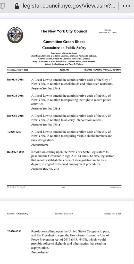 NY city council meeting next Tuesday