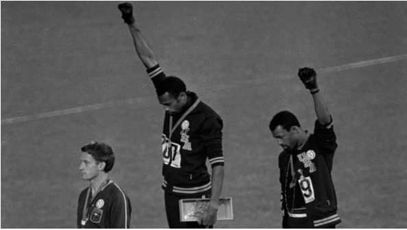 Happy birthday to Tommie Smith (center): 
 
