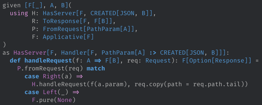 FelixMulder's tweet image. I get so sad when #Scala3 doesn&apos;t realize that a match type is the same as its final de-sugaring 😢