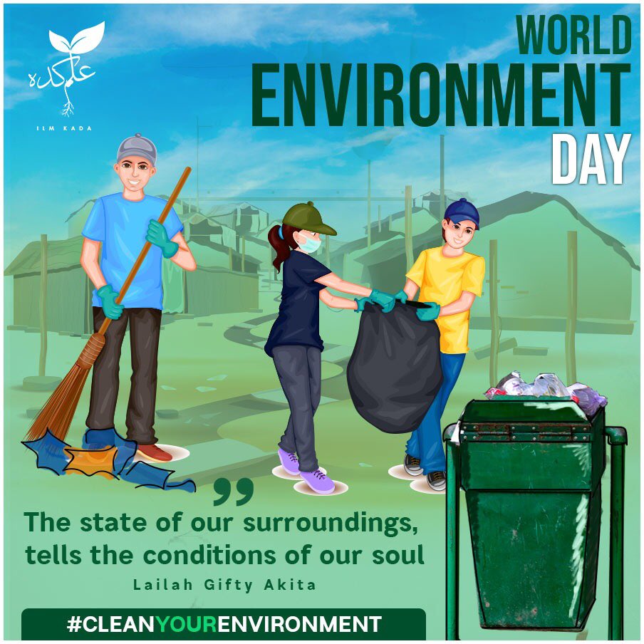 IlmKada's tweet photo. This World Environment Day lets pledge to work for the environment to make it cleaner and greener!

#Greener
#WorldenvironmentDay
#ilmkada https://t.co/QJb9W2GNwF