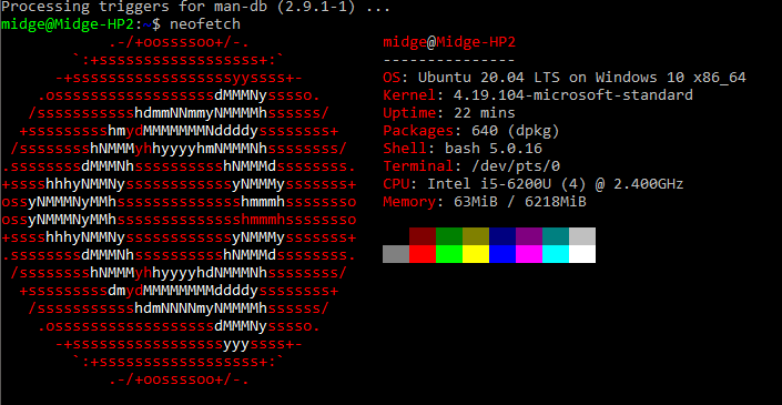 Midge_UK's tweet image. Ubuntu! ...on Windows!! witchcraftery!!! #Linux #Windows10May2020Update #windows10