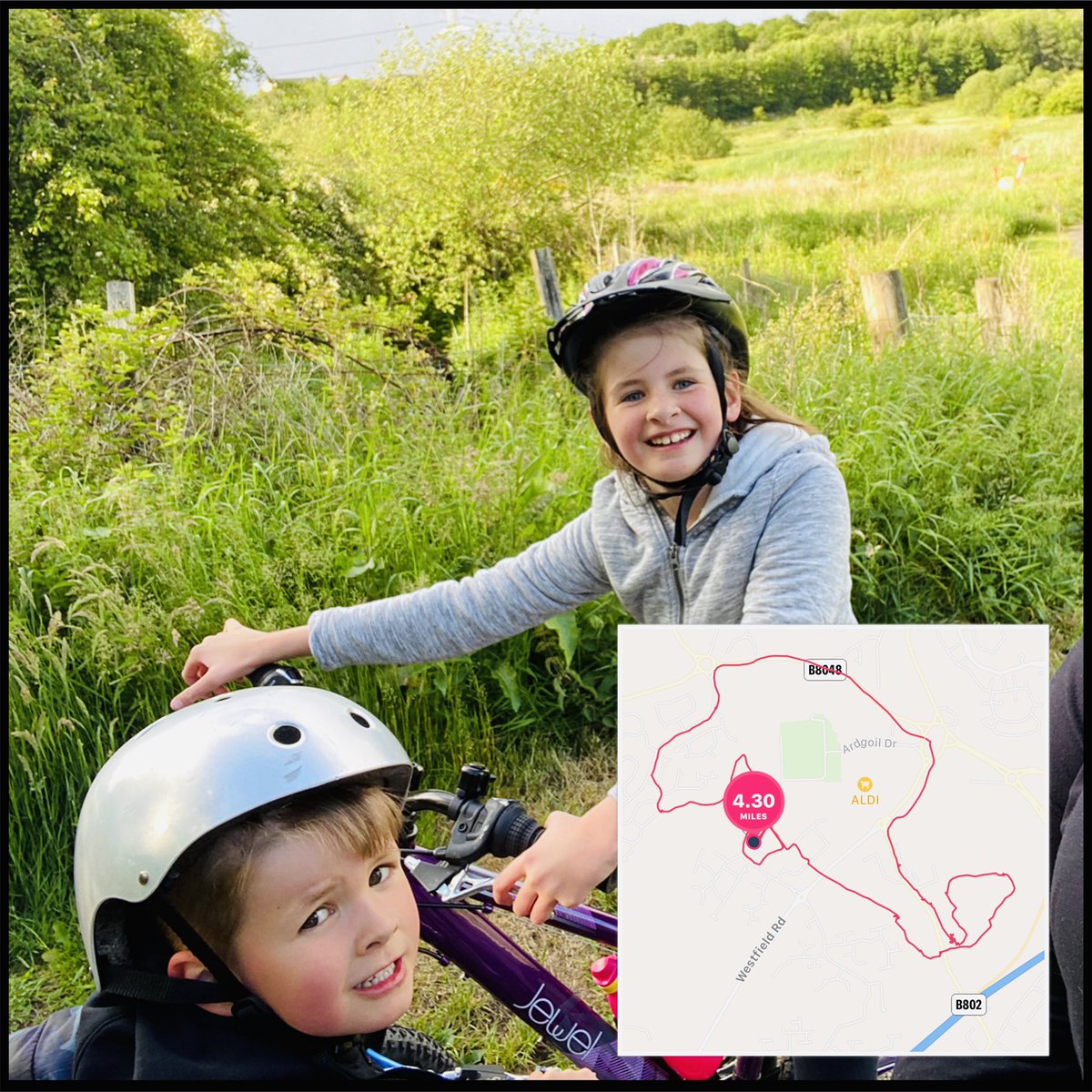 Evening cycle 4.3 miles
🚴🏼‍♀️🚴🏼‍♂️🚴🏼‍♀️<a href="/StHelensNLC/">St Helen's Condorrat</a> #CCKVirtualRelay