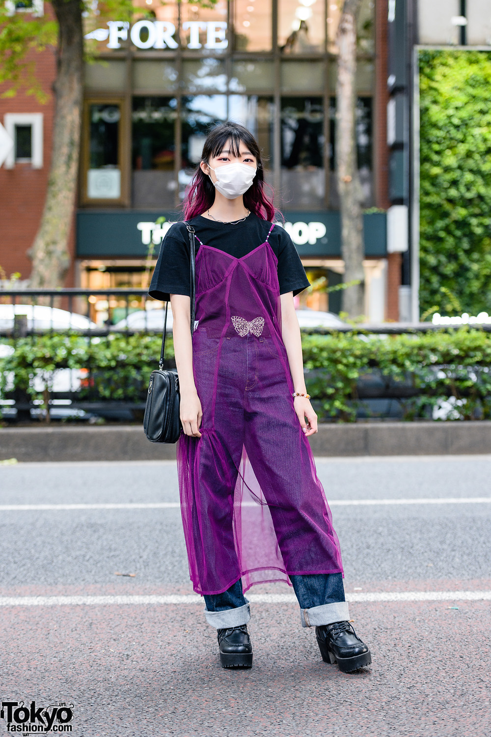 Harajuku Streetwear w/ Purple Hair, UNIQLO x Street Fighter Shirt, Romantic  Standard Pleated Skirt, Burles…