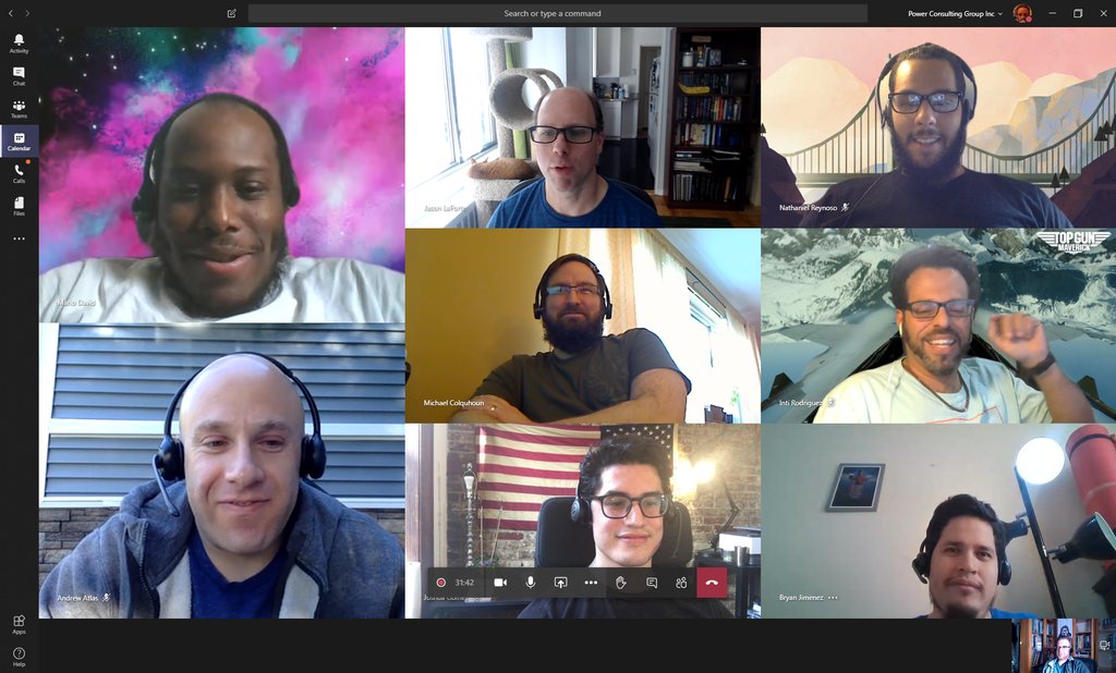 PCGNYC's tweet photo. A big shoutout to our entire team at Power. Working hard, working together, and continuing to deliver results. 

And fun moments on #Teams makes #WorkFromHome even better! https://t.co/mwSE328vk1